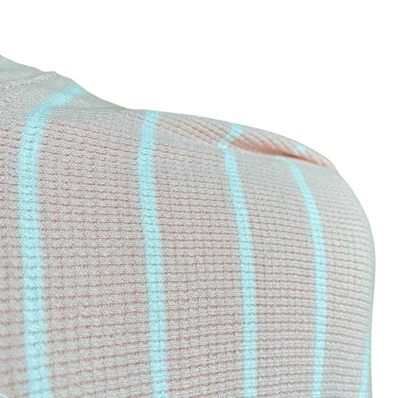 PJ Salvage Thermal Lounge Top Shine Bright Striped Waffle Knit Long Sleeve L - Picture 13 of 15